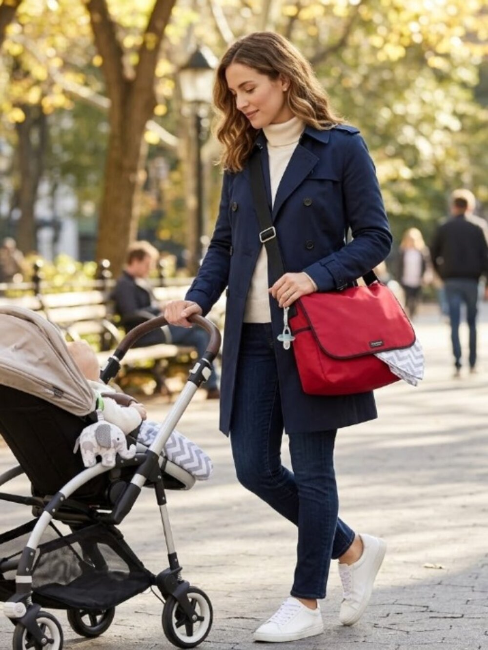 EUC Kate Spade New York Red Nylon Large Messenger Laptop Baby Bag